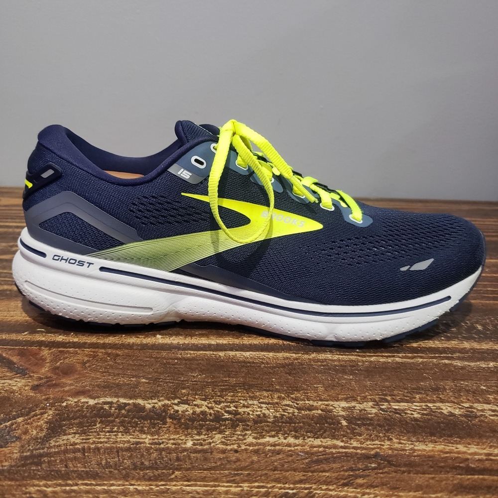 Brooks Ghost 15 Mens Running Shoes Blue Lime Size 10.5 1103931D429